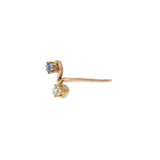Victorian Era 10KT Yellow Gold Diamond and Sapphire Two-Stone Ring