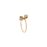 Victorian Era 10KT Yellow Gold Diamond and Sapphire Two-Stone Ring