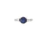 Vintage Platinum Sapphire and Diamond Ring