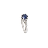 Vintage Platinum Sapphire and Diamond Ring