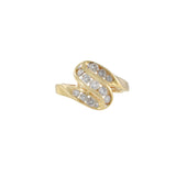 Estate 14KT Yellow Gold Swirl Diamond Ring