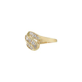Estate 14KT Yellow Gold Swirl Diamond Ring