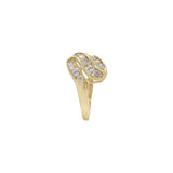 Estate 14KT Yellow Gold Swirl Diamond Ring