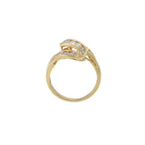 Estate 14KT Yellow Gold Swirl Diamond Ring