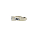 Estate 14KT White Gold Sapphire and Princess Cut Diamond Ring