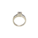Estate 14KT White Gold Sapphire and Princess Cut Diamond Ring