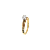 Vintage 14KT Yellow Gold Solitaire Diamond Ring, Engraved Shank
