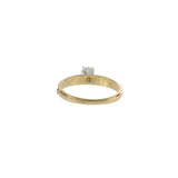 Vintage 14KT Yellow Gold Solitaire Diamond Ring, Engraved Shank