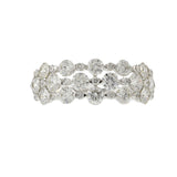 18KT White Gold Diamond Three-Row Band Ring