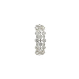 18KT White Gold Diamond Three-Row Band Ring