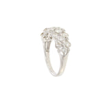 18KT White Gold Diamond Three-Row Band Ring