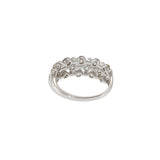 18KT White Gold Diamond Three-Row Band Ring