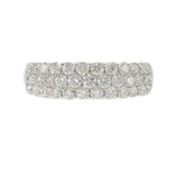 18KT White Gold Round Cut Diamond Wide Band