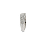 18KT White Gold Round Cut Diamond Wide Band