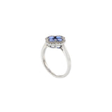 14KT White Gold Sapphire and Diamond Clover Ring