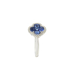 14KT White Gold Sapphire and Diamond Clover Ring