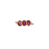 18KT Rose Gold Ruby and Diamond Oval Trio Ring