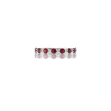 18KT White Gold Ruby and Diamond Accent Band