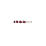 18KT White Gold Ruby and Diamond Accent Band