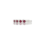 18KT White Gold Ruby and Diamond Accent Band