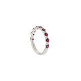 18KT White Gold Ruby and Diamond Accent Band