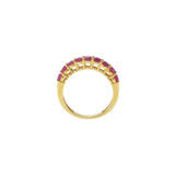 18KT Yellow Gold Round Ruby Band Ring