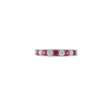 18KT White Gold Channel Set Diamond and Ruby Ring