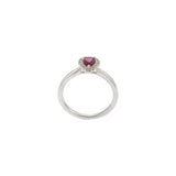 18KT White Gold Pear Ruby and Diamond Halo Ring