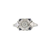 Edwardian Era 18/14KT Diamond and Sapphire Ring