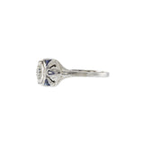 Edwardian Era 18/14KT Diamond and Sapphire Ring