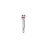 18KT White Gold Ruby and Diamond Triple Loop Ring