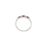 18KT White Gold Ruby and Diamond Triple Loop Ring