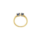14KT Yellow Gold Double Sapphire Ring