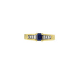 18KT Yellow Gold Sapphire and Tycoon Cut Diamond Ring