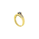 18KT Yellow Gold Sapphire and Tycoon Cut Diamond Ring
