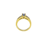 18KT Yellow Gold Sapphire and Tycoon Cut Diamond Ring