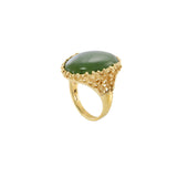 Men's Vintage Oval Jade Ring in 14KT Yellow Gold