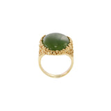 Men's Vintage Oval Jade Ring in 14KT Yellow Gold