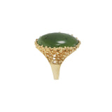 Men's Vintage Oval Jade Ring in 14KT Yellow Gold