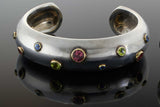 Vintage Tiffany & Co. 2001  Etoile Multi Gem Cuff Bracelet, Silver, 18K Gold, and Gems
