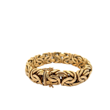 Vintage 1970s Italian Made 14KT Yellow Gold Byzantine Link Bracelet
