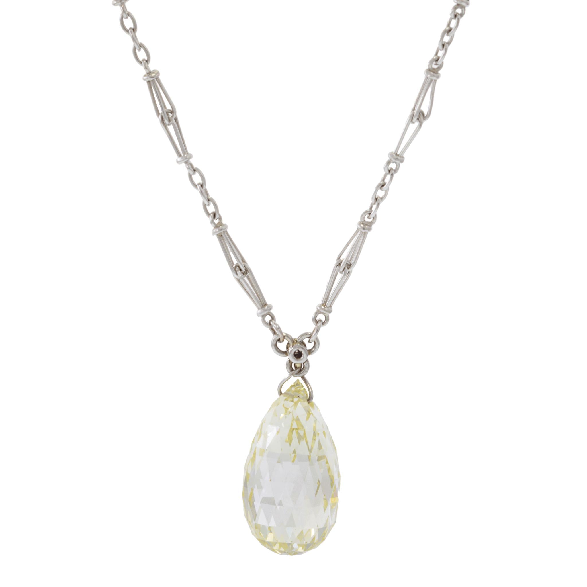 Victorian Era 8.94CT Briolette Diamond Necklace