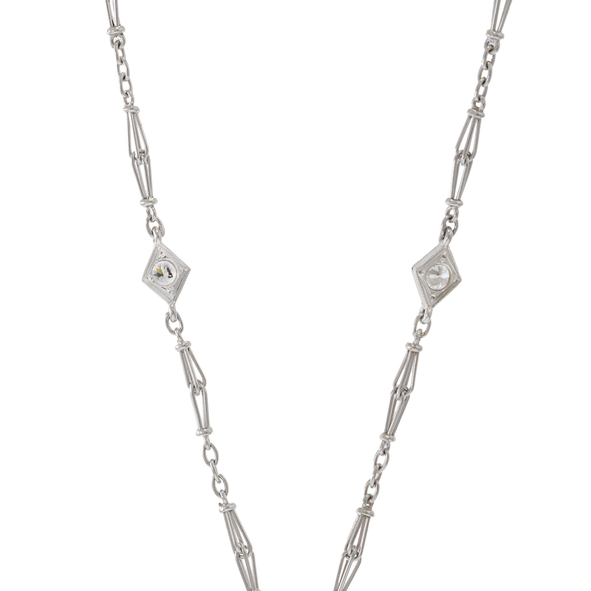 Victorian Era 8.94CT Briolette Diamond Necklace