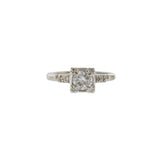 Vintage 14KT White Gold European Cut Diamond Ring