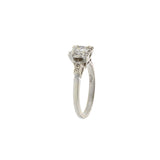 Vintage 14KT White Gold European Cut Diamond Ring