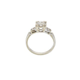 Vintage 14KT White Gold European Cut Diamond Ring