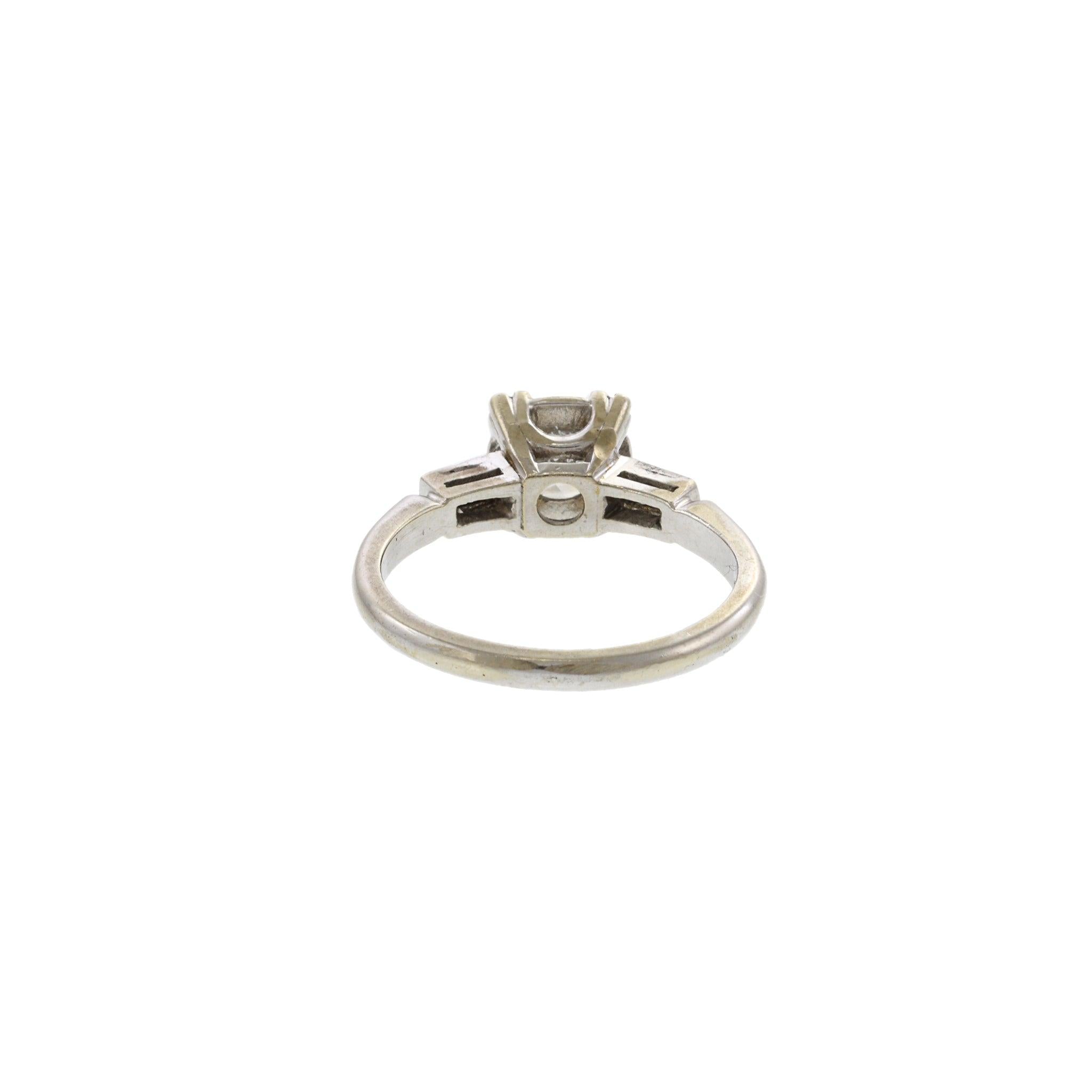 Vintage 14KT White Gold European Cut Diamond Ring