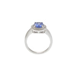 14KT White Gold Tanzanite and Diamond Halo Ring