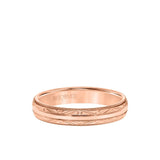 4MM Men's Wedding Band - Swiss Cut Engraved Design with Milgrain and Flat Edge
