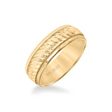 7MM Men's Classic Wedding Band - Swiss Cut Engraved Design with Milgrain and Round Edge